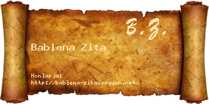 Bablena Zita névjegykártya
